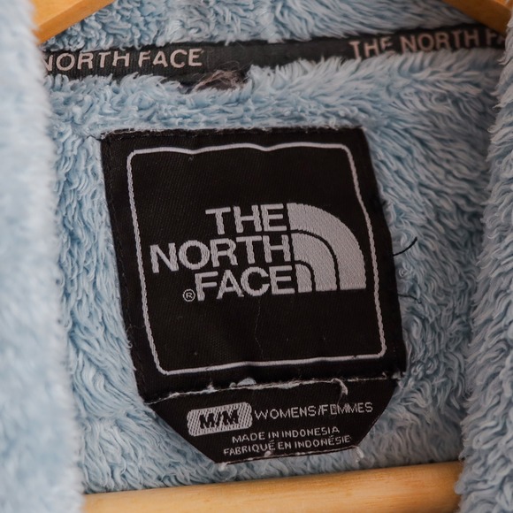 The North Face Osito Fleece Hoodie Womens Medium Blue Full Zip Jacket Coat - Picture 2 of 12